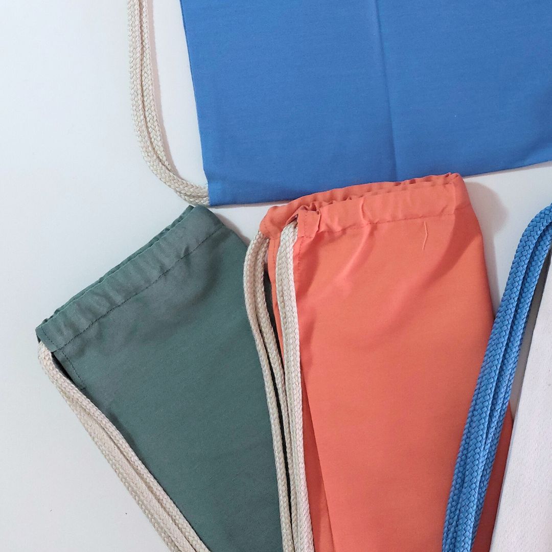 mochila de cuerdas de colores personalizable para niño y niña